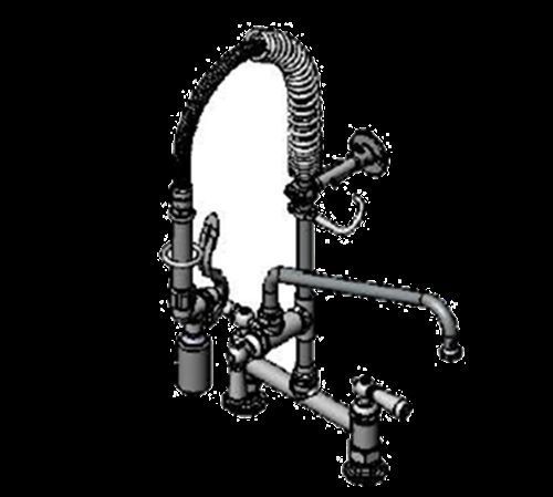 T&amp;S Brass MPY-8DCN-12-CR Mini Pre-Rinse Unit 8&#034; deck mount 12&#034; swing nozzle