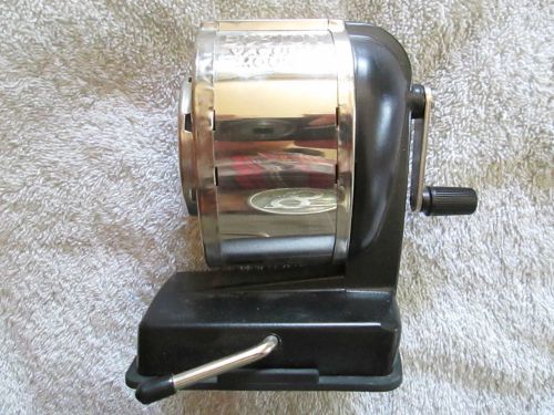 Vintage Boston Vacuum Mount Pencil Sharpener Black And Chrome