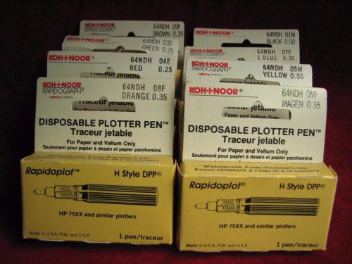 (8) Koh-I-Noor 64NDH Plotter Pens H Style  Lot K