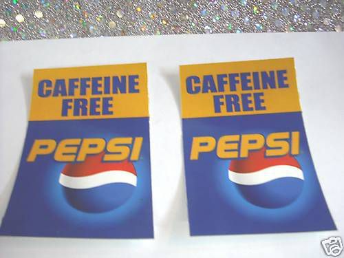 PEPSI CAFFEINE FREE Stickers FREE SHIPPING