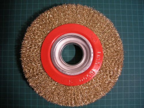 (l0t of 2) - 6&#034; wire wheel brush 150mm brass coated steel fill bench grinder for sale