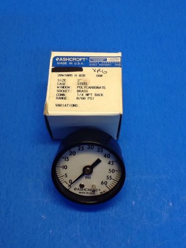 Ashcroft 2&#034; Face 1/4&#034; BM Gauge 0-60 PSI (1000-22)