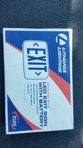 LITHONIA LIGHTING QUANTUM LED EXIT SIGN W/BATTERY 120/277V  LQM S W 3 R *NIB*