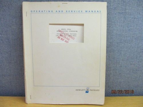 Agilent/HP 206A Audio Signal Generator Operating Service Manual/schematics S#436