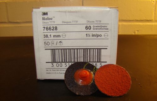 3M Roloc 777F, 1-1/2&#034; Cubitron Abrasive Discs,TR, 60Grit, Qty. 50,76628/ HU2/RL