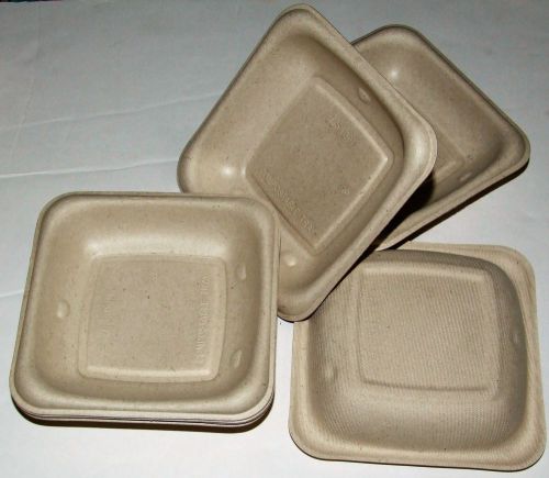 SABERT 400606D300 Grab-a-Pac Natural Molded Pulp Tray, 6x6&#034;, Case / 300 Each