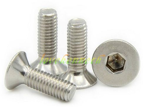 50pcs M3 Stainless Steel Flat Head Countersunk Hex Socket Cap Screw Bolt