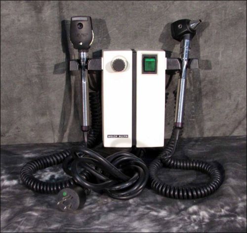 WELCH ALLYN 74710 OTOSCOPE OPHTHALMOSCOPE WALL MOUNT TRANSFORMER W/ HEADS