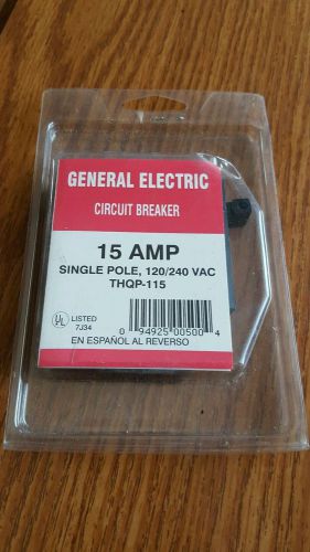 NIP GE GENERAL ELECTRIC 15 AMP SINGLE POLE 120/240 VAC THQP-115 CIRCUIT BREAKER
