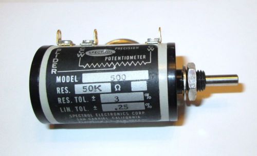 SPECTROL MODEL 500  50K OHM 3% 10-TURN 2W WW POTENTIOMETER  NOS  1 PCS.