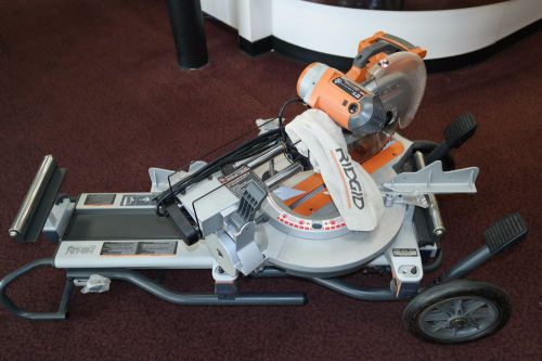 Ridgid 12&#034; Sliding Compound Miter Saw MS1290LZ 15 Amps w. MS-UZ cart -LOCAL -h