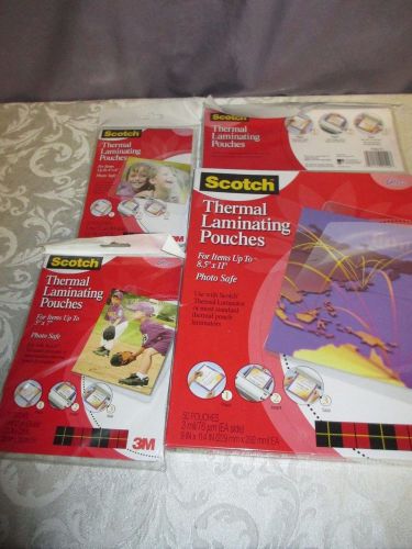 Lot of Scotch Thermal Laminating Pouches 8.5x11, 8.5x14, 5x7 &amp; 4x6