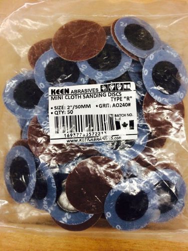 Keen 2&#034; 240 grit roloc sandpaper sanding disc #72213, 50 pack for sale