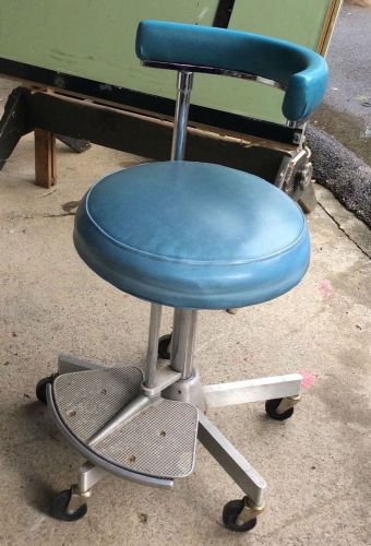 Vintage pneumatic dental assistant den-tal-ez ms posture comfort stool, blue for sale