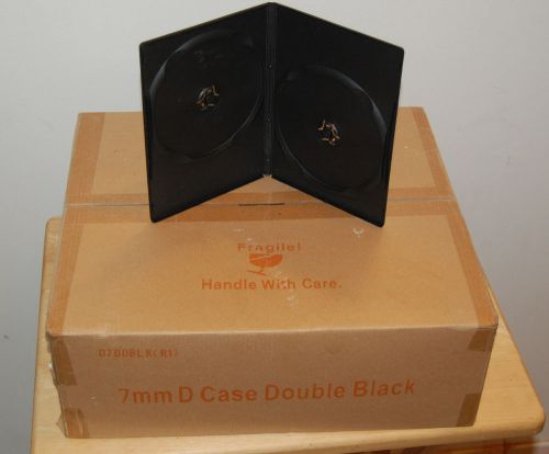 100 SLIM Black Double DVD Cases 7MM - BLKCASESD100