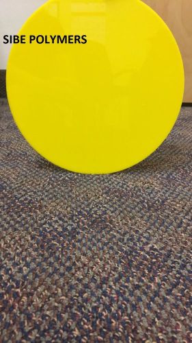 TRANSLUCENT YELLOW ACRYLIC PLEXIGLASS 1/8&#034; PLASTIC CIRCLE DISC 6&#034; DIAMETER