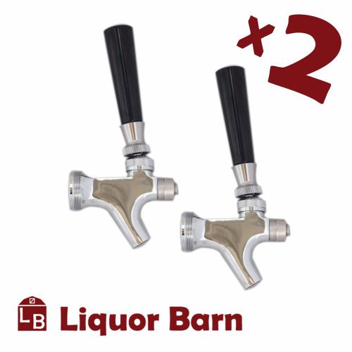 x2 Stainless Steel Self Closing Draft Beer Faucet w/ Handle! Kegerator SET OF 2!