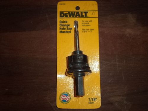 NEW DeWalt DW1803 Quick-Change Hole Saw Mandrel, Fits Hole Saws 1-1/4&#034; to 5&#034;