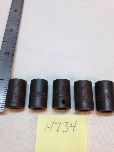 5 NEW Proto 3/8&#034; IMPACT SOCKET. 6 POINT. 1/4&#034; DRIVE. 6912-H. USA MADE (H734)