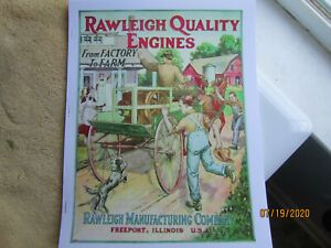 1917 W. T.  Rawleigh Gas Engine Catalog All sizes,1 1/2 to 9HP   portable, pumps