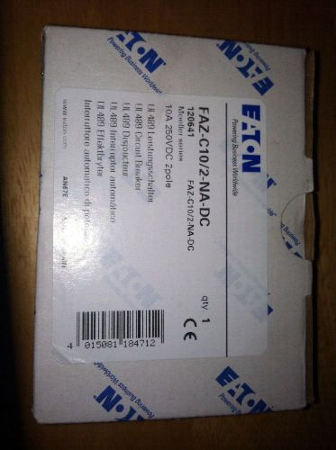 Eaton FAZ-C10/2-NA-DC 10A, 2P, 250V DC, 10 kAIC, C-Curve, UL 489 CB  250 VDC