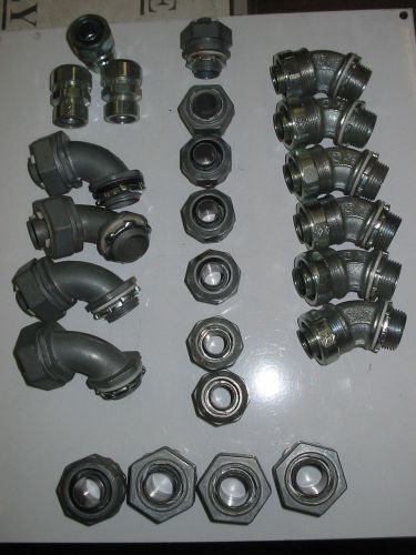 Neer flex fittings,   (7) 1/2&#034;, (4) 3/4&#034; , (4) 3/4&#034; 90 deg.(6) amfi 3/4&#034; 45 deg. for sale