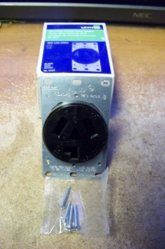 NOS Leviton 5207 30A-125/250V Black Flush Mount Power Outlet