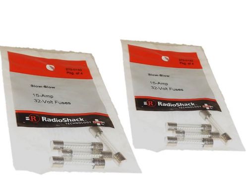 8x RadioShack 15A 32V 1 1/4 x 1/4 &#034; Slow-Blow Fuse 270-0132