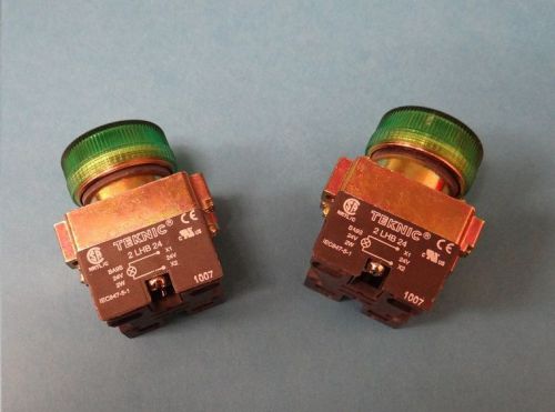 Lot of 2 altech green industrial pilot light 2plb3lb-024 for sale