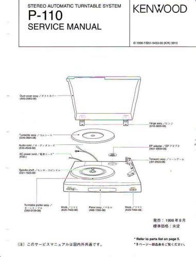 Kenwood Service manual Original P-110 FREE USA SHIP