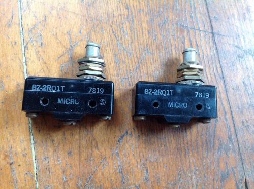 Lot of 2 Used Tested HONEYWELL BZ-2RQ1T Lg Basic Snap Swch,15A,SPDT,Pnl Mt Plngr