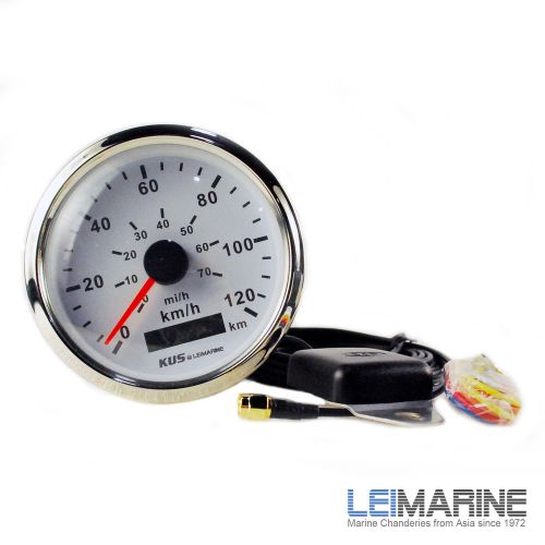 Kus gps stainless steel bezel speedometer gauge marine boat white 12v/24v 85mm for sale