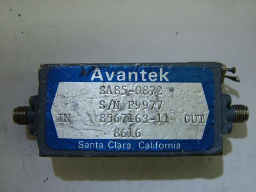 RF AMPLIFIER AVANTEK SA85-0872 9 - 17GHz GAIN 20dB PO 21dBm SMA