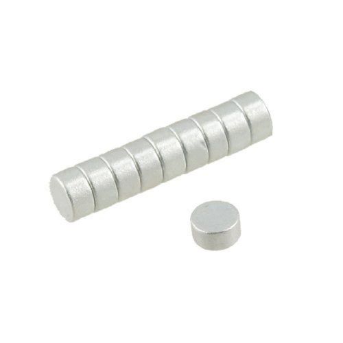 Hot Sale 10 Pcs Silver Tone 4mm x 2mm Rare Earth Neodymium Strong Magnet