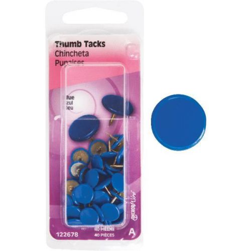 Hillman Fastener Corp 122678 Thumb Tack-40PC BLUE THUMB TACK