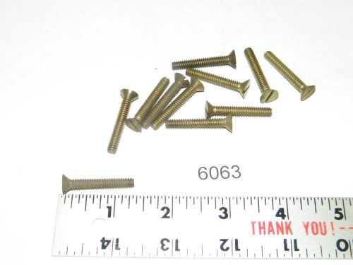 10-24 x 1 1/4 Slotted Flat Head Solid Brass Machine Screws Vintage Qty 10