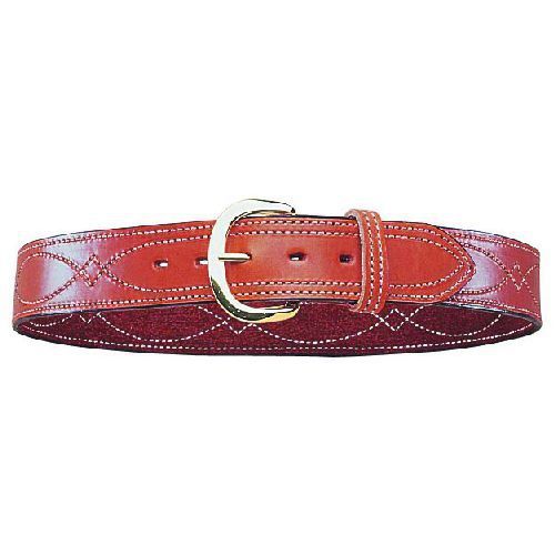 Bianchi 12288 B9 1.75&#034; Fancy Stitched Plain Tan Suede Belt Size 34&#034; Waist