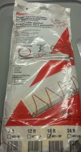 NEW IN SEALED BAG RAYCHEM, W51-18P, Self Regulating Heat Cable,18 ft. L,120V NIB