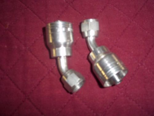 (2)EATON AEROQUIP 1AA6FJA6 Fitting, 45 Deg, 3/8 In Hose, 9/16-18 JIC G1312376