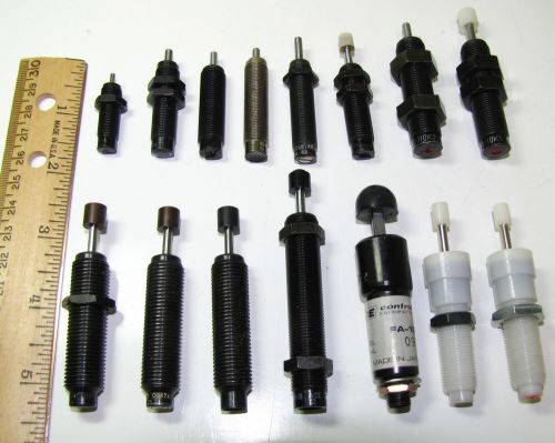 ACE CONTROLS LOT OF 15 MINI SHOCK ABSORBERS; SELF-COMP &amp; ADJ TYPE w/ NUTS - MINT