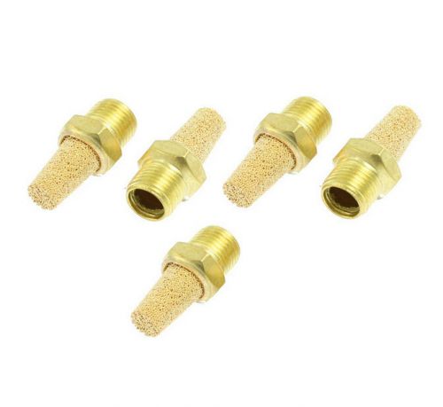 5 Pcs 3/8&#034; Thread Sintered Bronze Pneumatic Exhaust Silencer Muffler