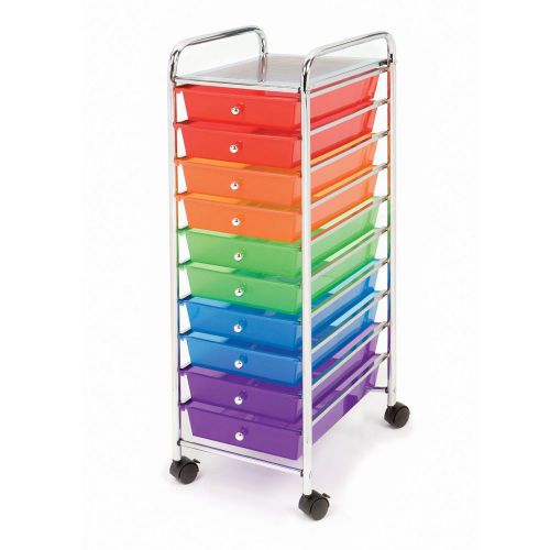 Seville 10 Drawer Cart - Multi-Color