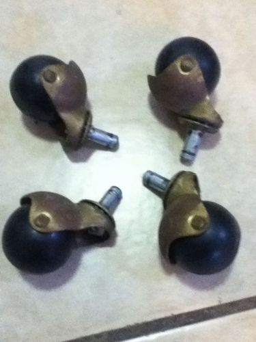 VINTAGE METAL HEAVY DUTY BALL BEARING CASTERS /ROLLER WHEELS