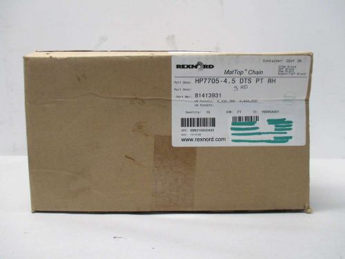 NEW REXNORD HP7705-4.5 DTS PT RH MATTOP 10FT 4-1/2IN WIDTH CONVEYOR BELT D413369