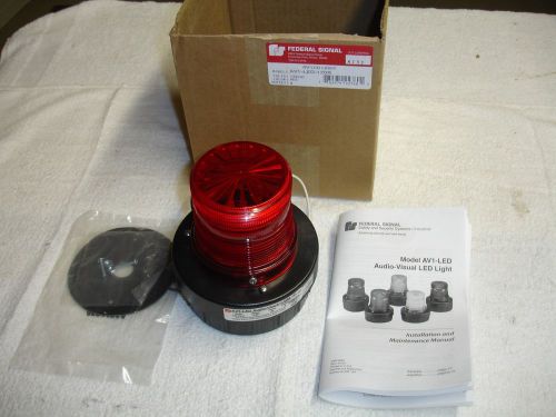 Federal signal av1-led-120r warning light w/sound led red 120vac new for sale