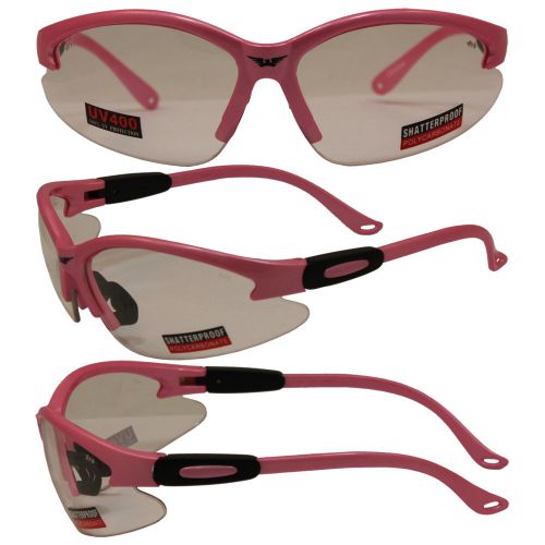 MEDICAL OR DENTAL SAFETY GLASSES MEDIUM PINK WITH CLEAR LENS Z87.1