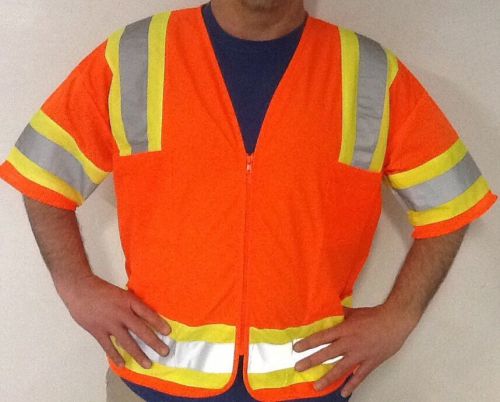 *NEW* DIAMOND 2XL HIGH VISIBILITY REFLECTIVE SAFETY VEST ANSI/SEA Sleeved