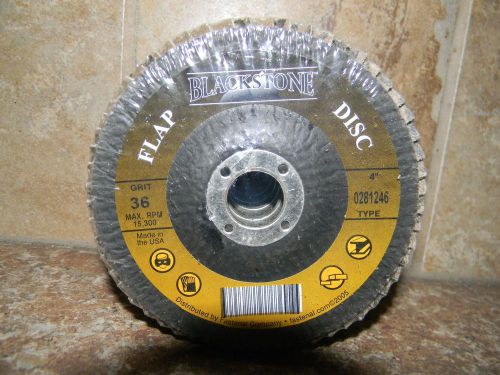 FASTENAL CO. BLACKSTONE FLAP DISCS PACKAGE OF 5 -36 GRIT- 4&#034; - TYPE 0281246