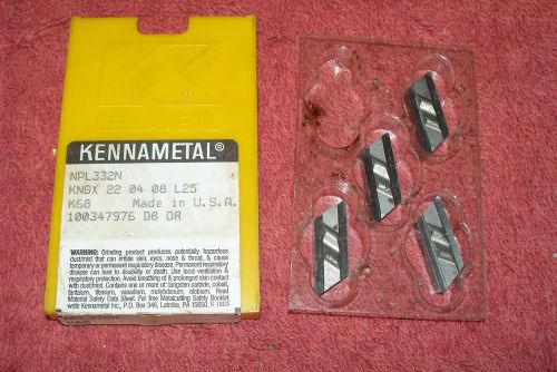 KENNAMETAL    CARBIDE INSERTS     NPL 332N     PACK  OF 4    GRADE  K68