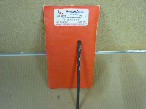 AIRCRAFT EXTENSION  DRILL LTR&#034; B&#034; (.238) DIA 6&#034; OAL HIGH SPEED 135 SPLIT USA NEW